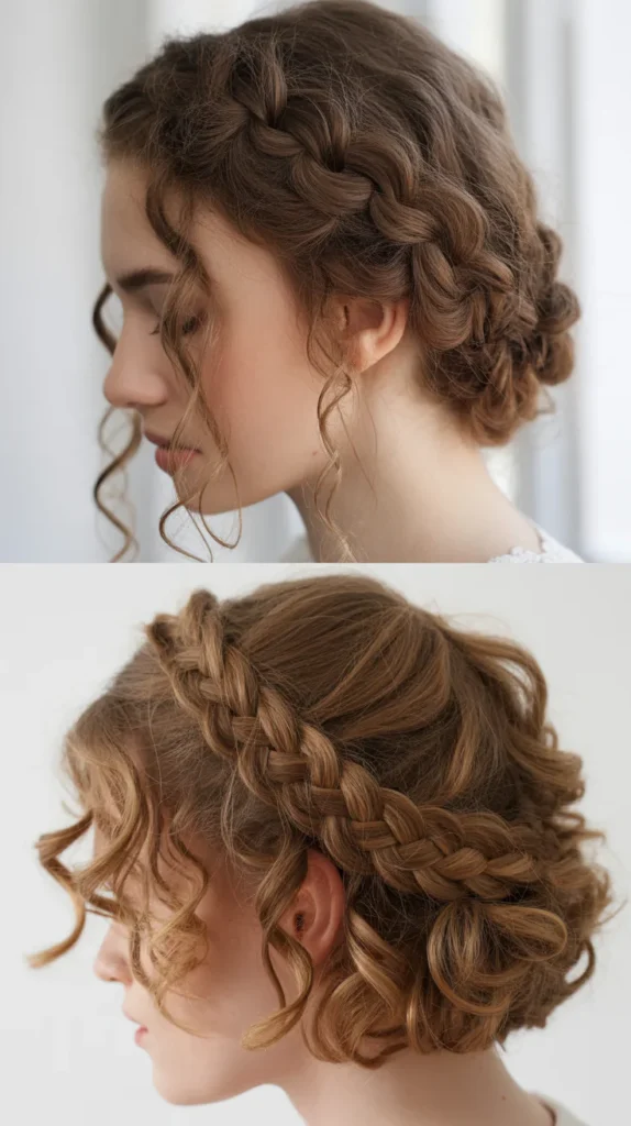 Curly Crown with Tiny Braids