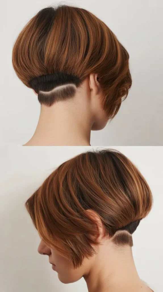  Back View Stacked Bob with Undercut