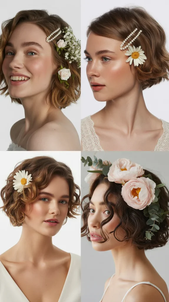 Messy Waves with Floral Clips