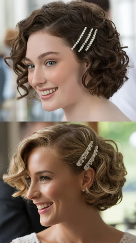 Curly Bob with Side Clips