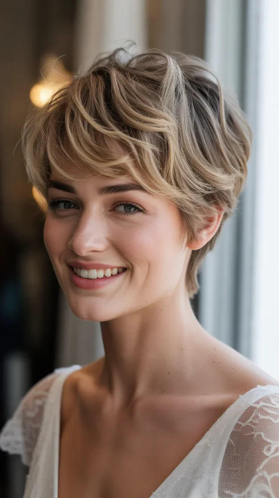 Tousled Pixie with Highlights