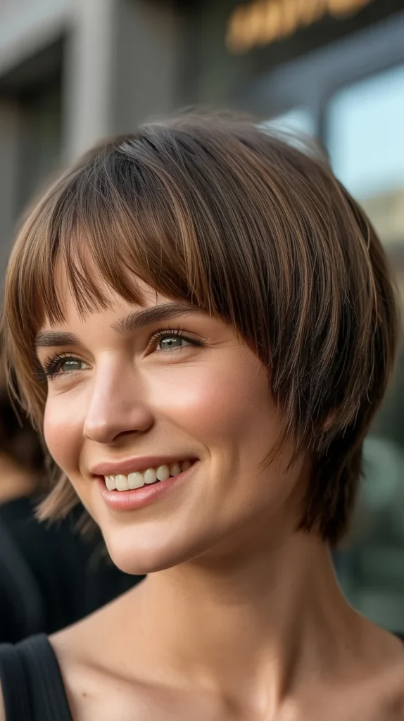 Short Wedge with Textured Bangs