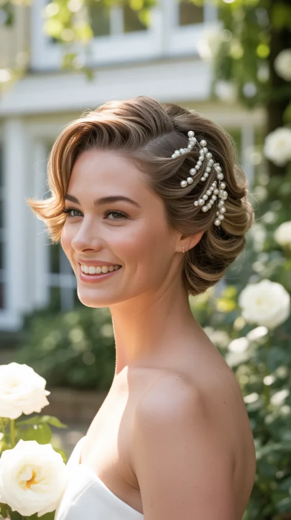 Side Twists with Pearl Pins