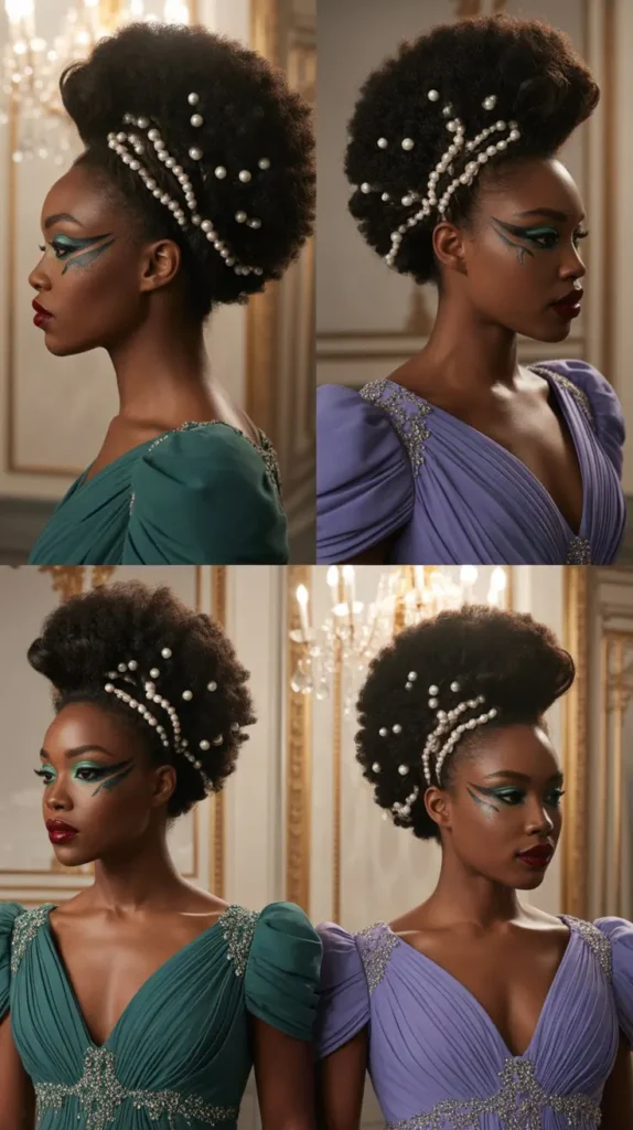 31. Faux Hawk with Pearl Details