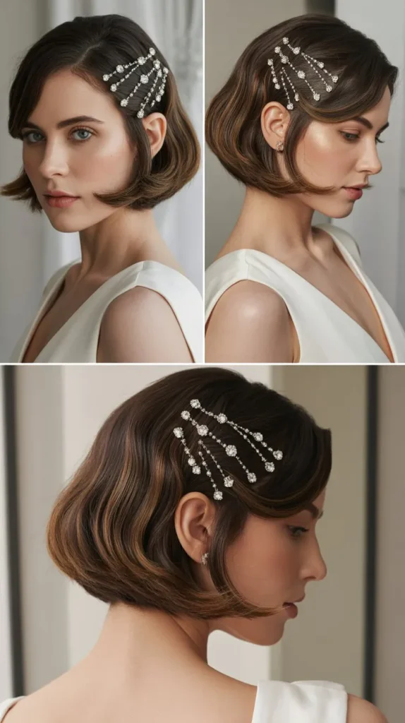 Layered Bob with Sparkling Pins