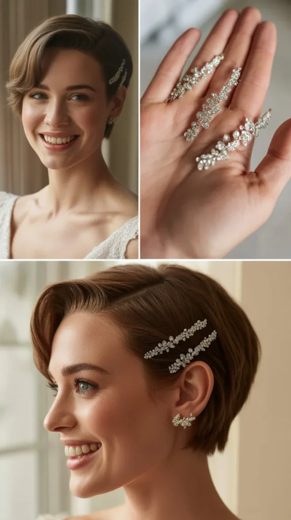 Side-Swept Pixie with Sparkle Clips