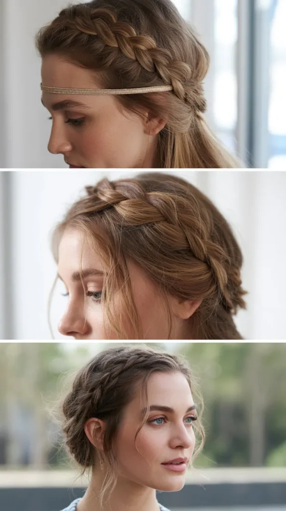 18. Braided Crown With Thin Headband