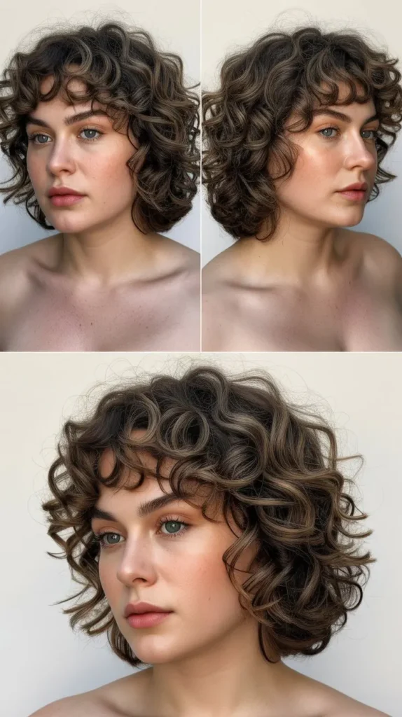 Curly French Bob with Effortless Finish