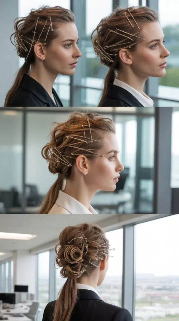 Twisted Updo with Bobby Pins
