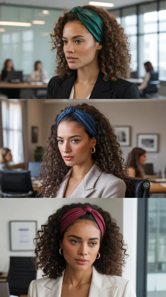 28. Curly Hair with a Silk Headband