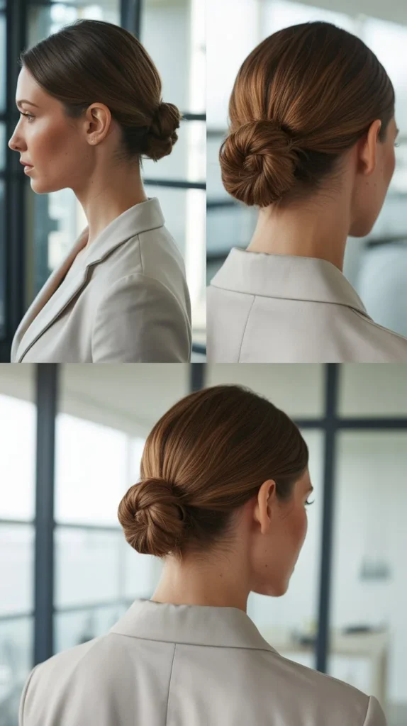 Low Half-Up Chignon