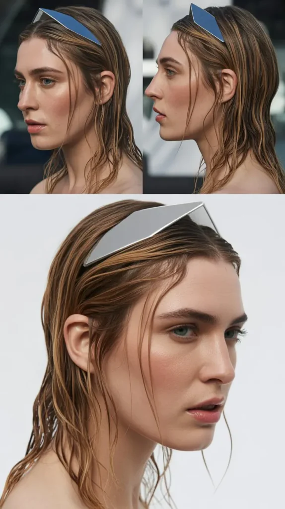 31. Headband With Wet-Look Slicked Waves