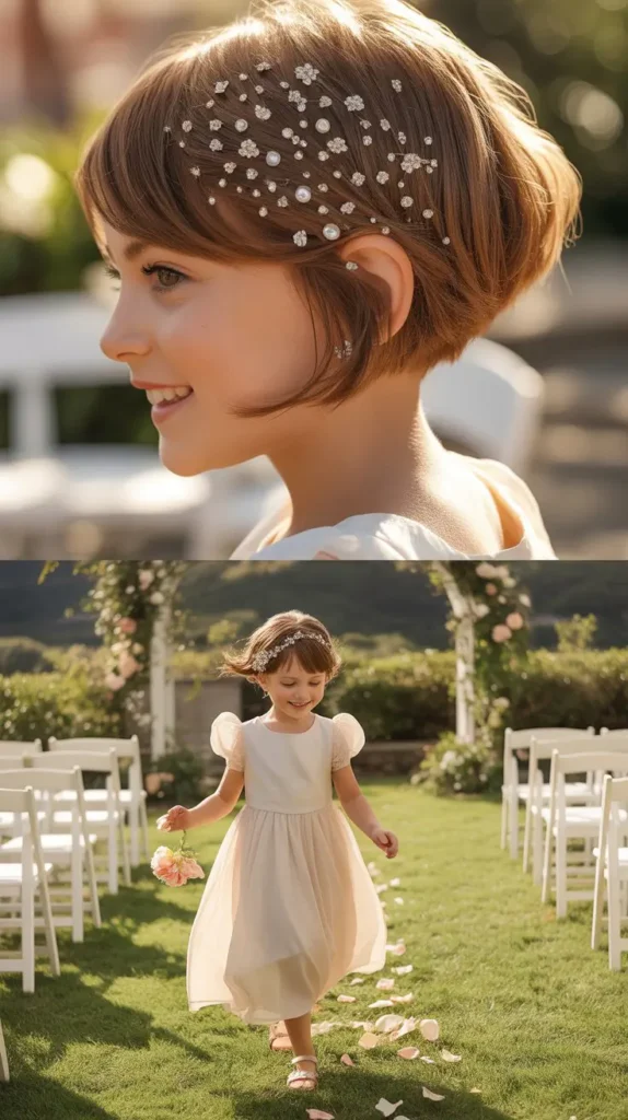  Short Hair with Sparkle Pins