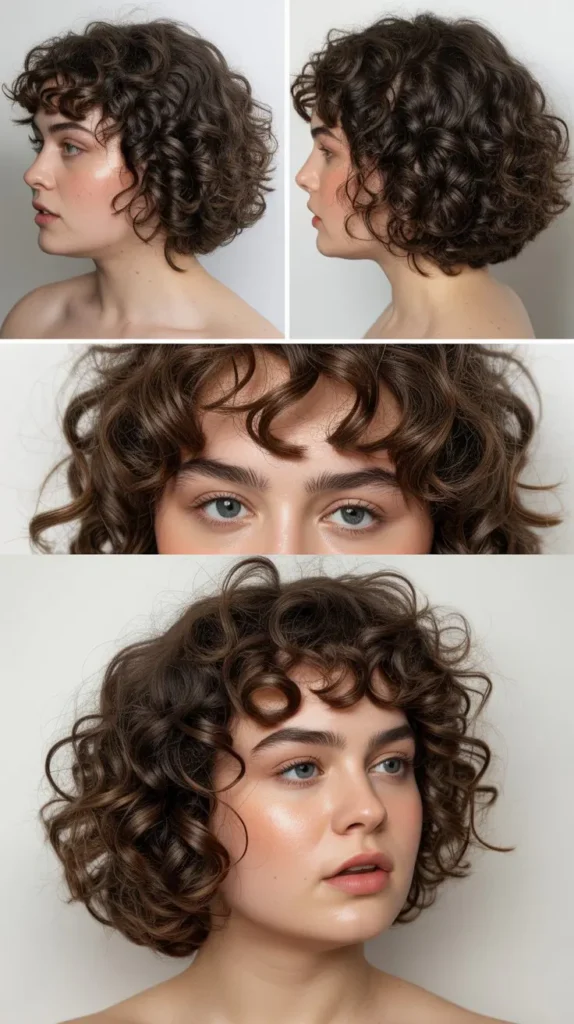 15. Angled Curly French Bob