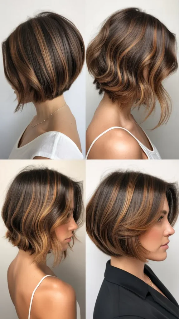 Volumized Crown Bob with Caramel Dimension