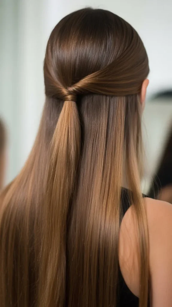 Half Up Half Down Straight Hair