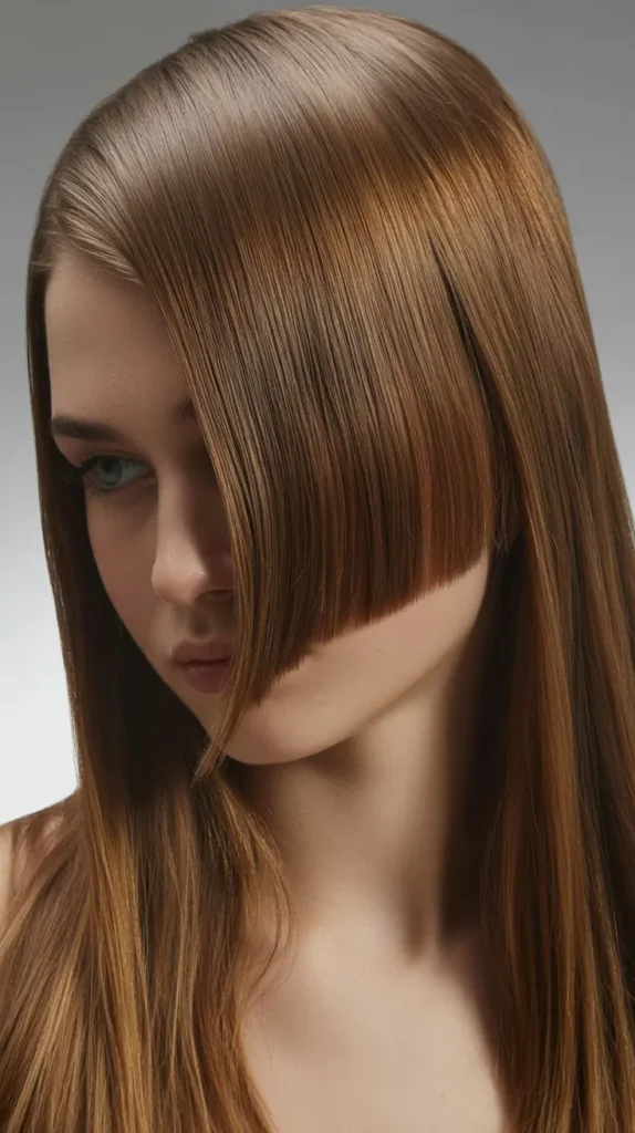  Straight Hair with Side Part