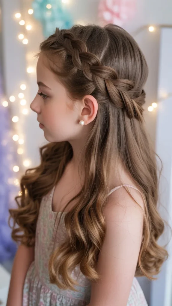 Waterfall Braid with Loose Hair