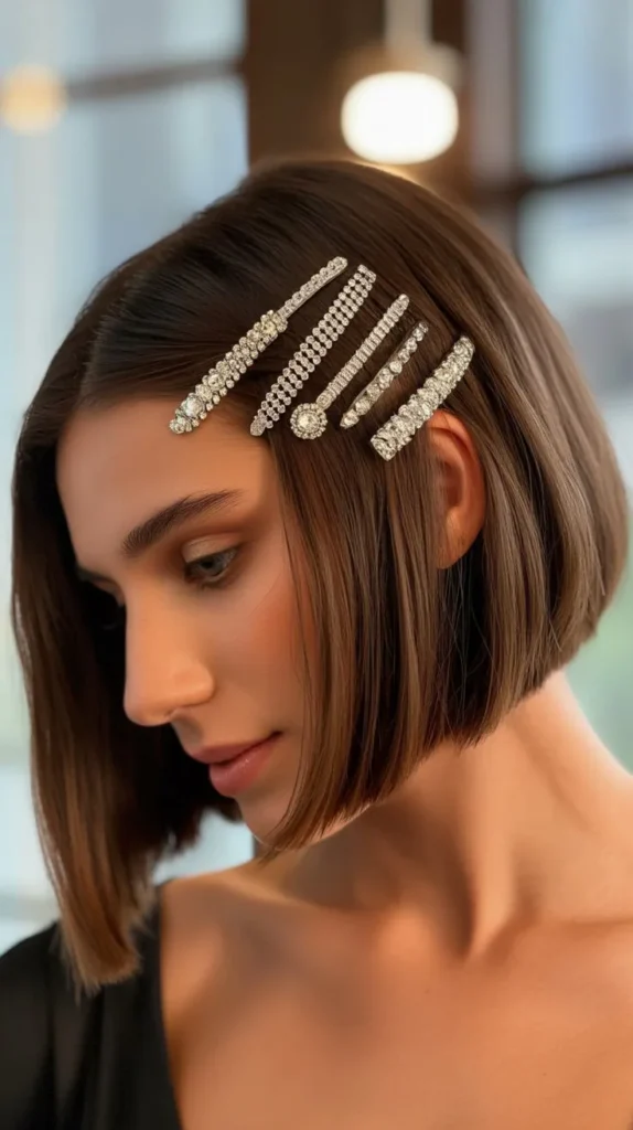 Accessorized Bob with Jeweled Clips