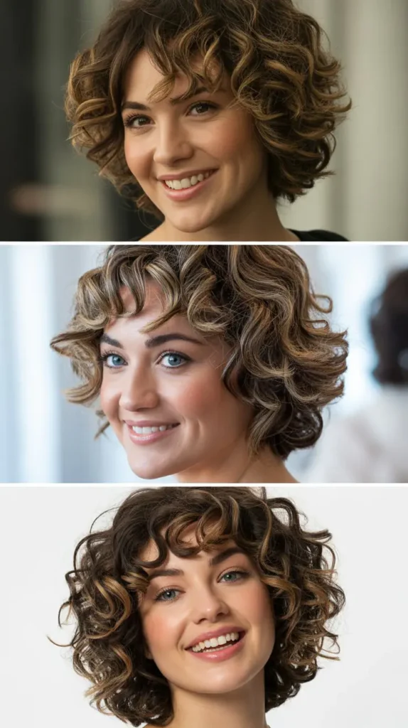Curly Wedge with Side Part