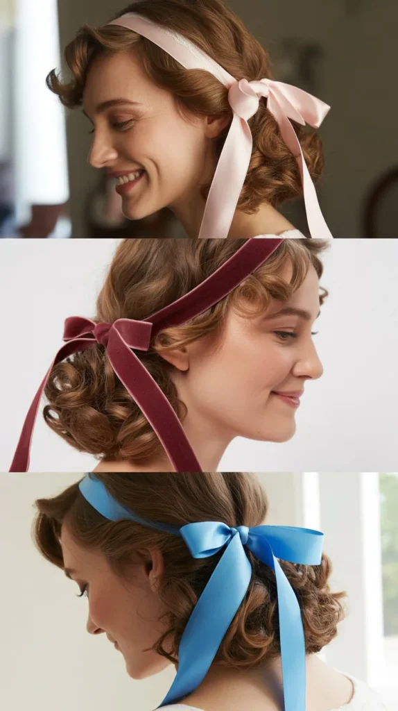 Side-Swept Curls with Ribbon