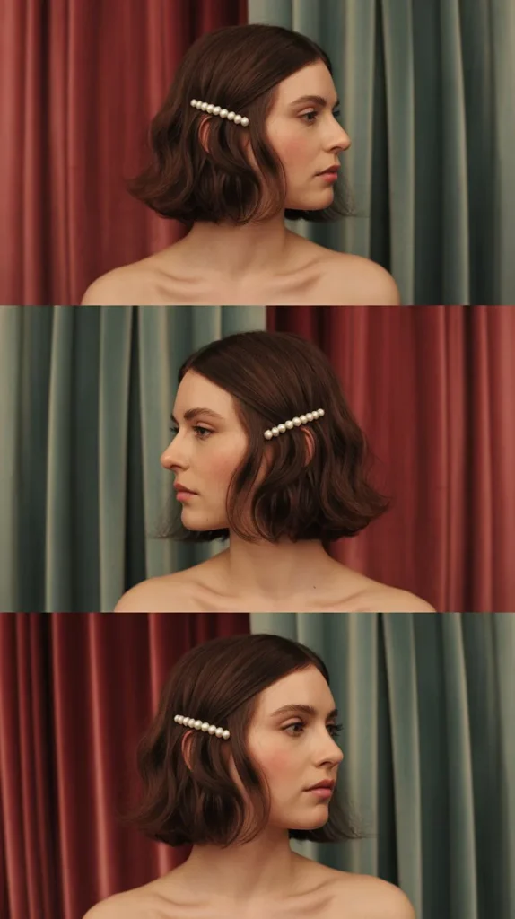 3. Pearl-Studded Side Sweep