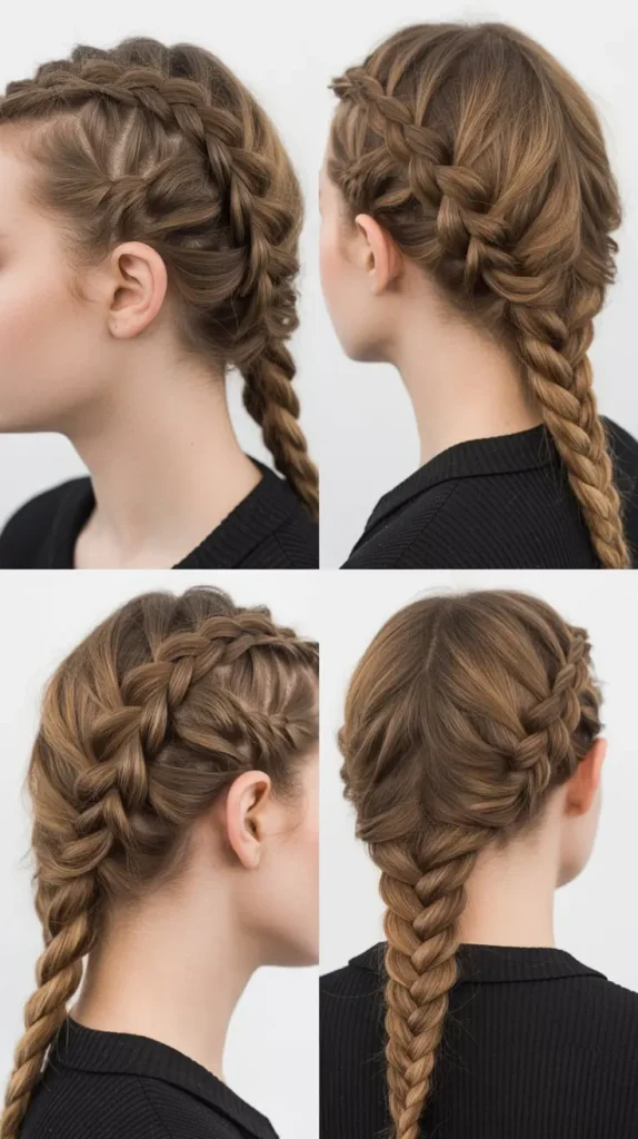  Side Part Dutch Braid