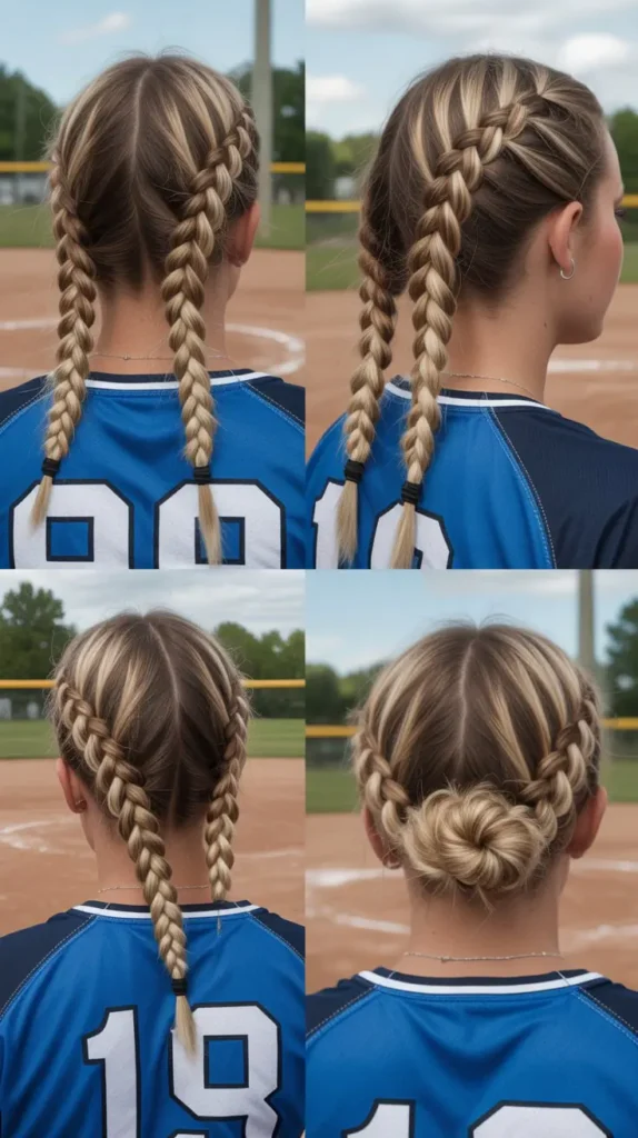 Double Dutch Pigtails Into Buns
