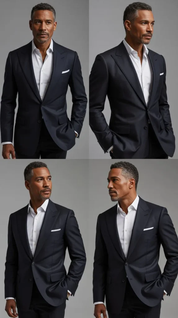 Classic Black Suit with White Shirt