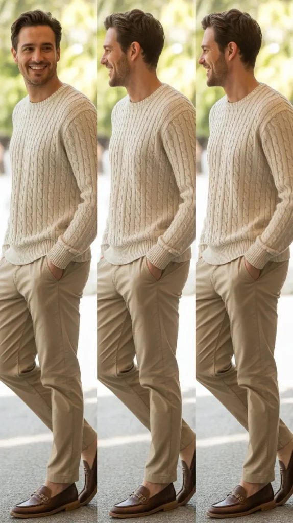 Knit Sweater with Chinos
