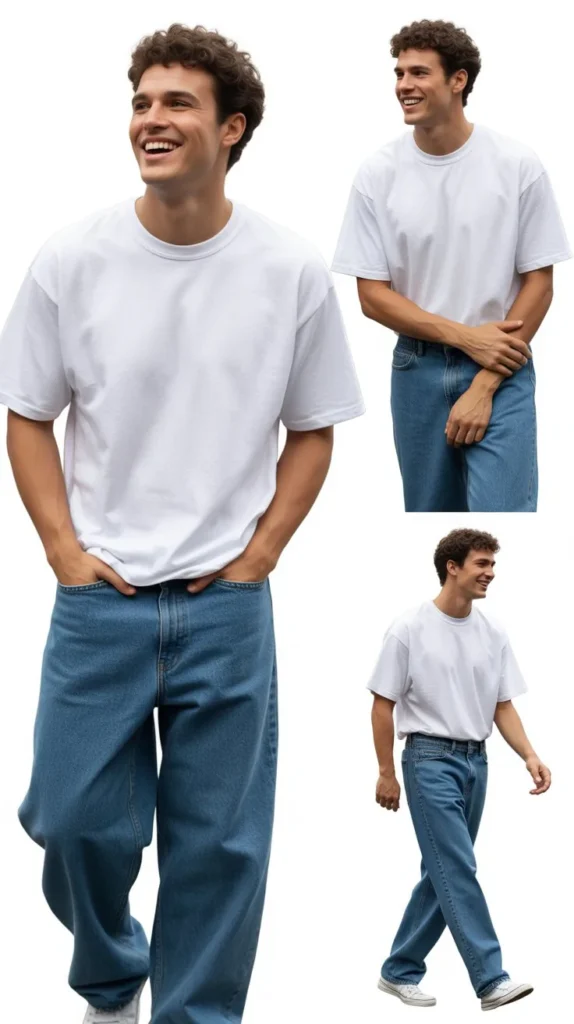 Classic White Tee with Blue Jeans