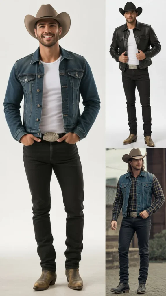 . Denim Jacket with Black Jeans