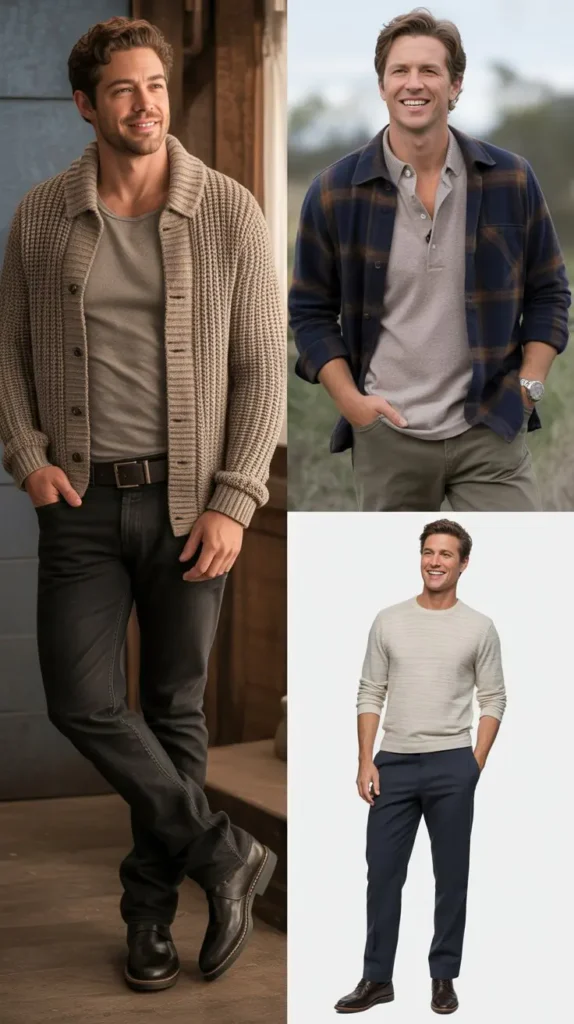 Cardigan with T-Shirt