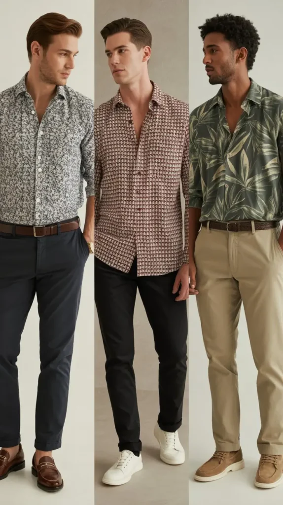 Printed Shirt with Neutral Bottoms