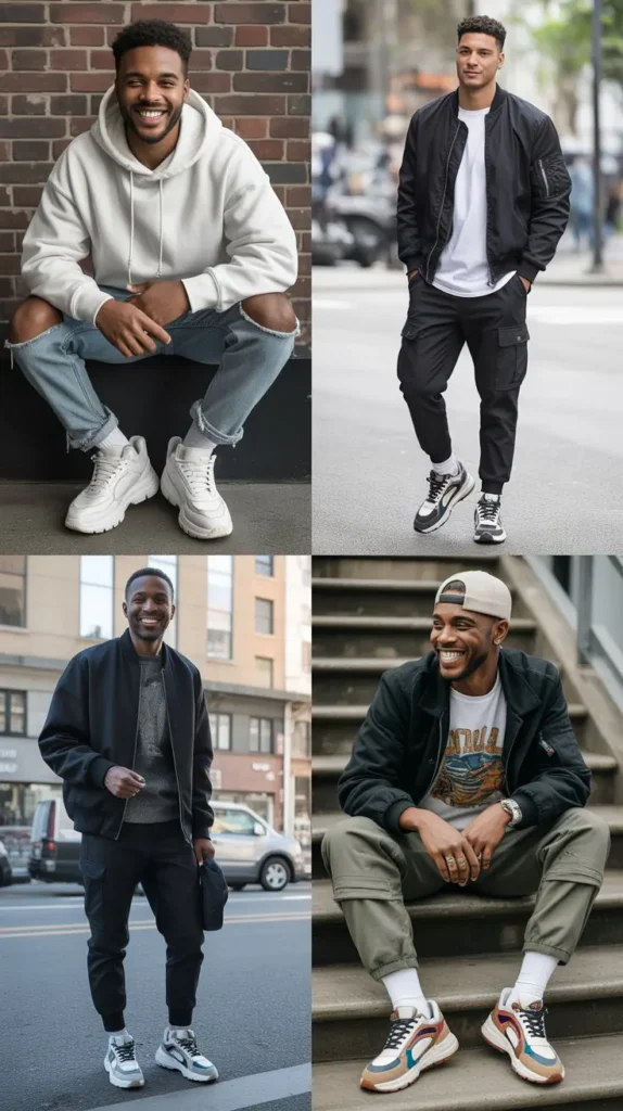 Streetwear with Statement Sneakers