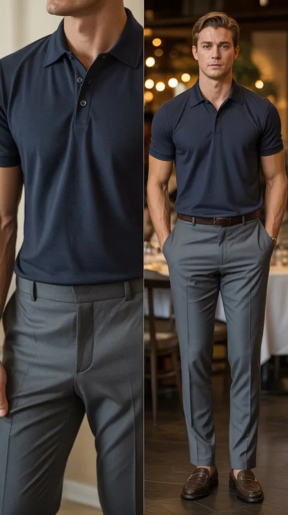 Polo Shirt with Tailored Pants