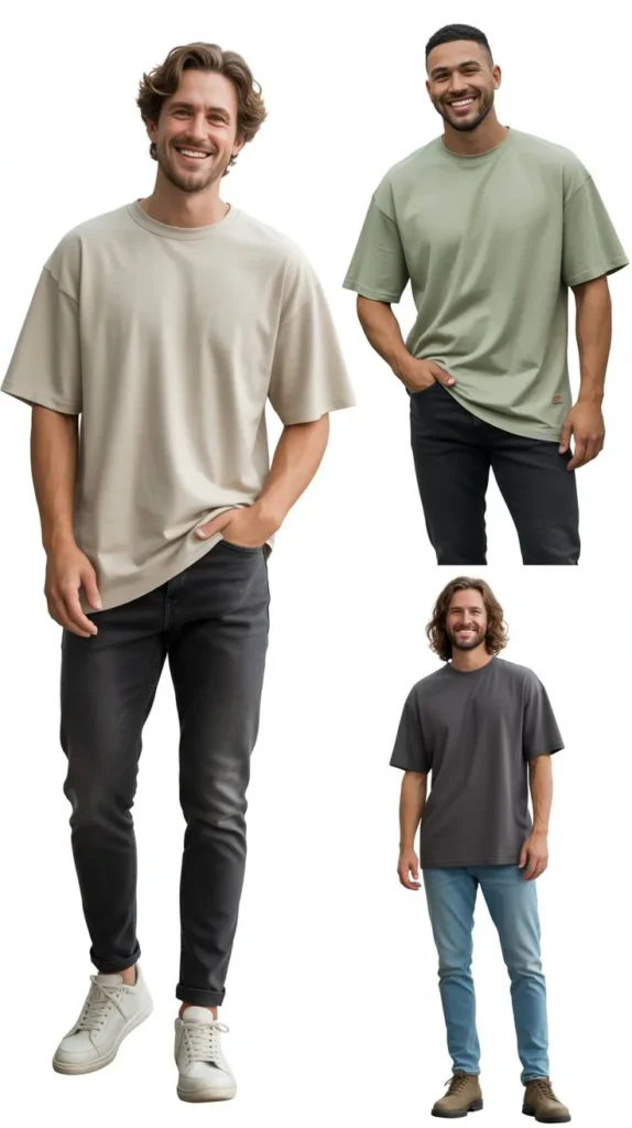 Oversized T-Shirt with Slim Jeans