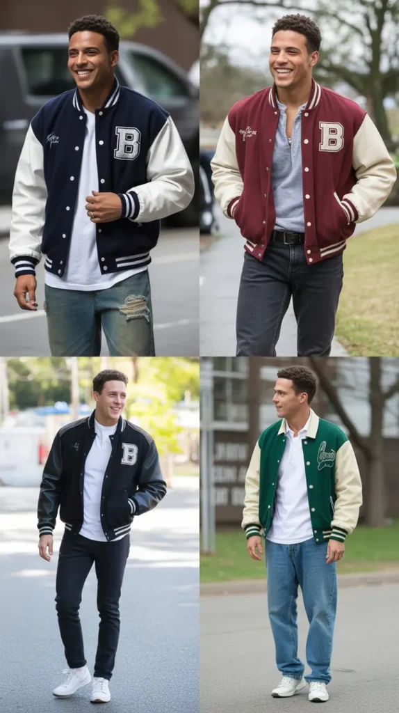 Varsity Jacket with Jeans
