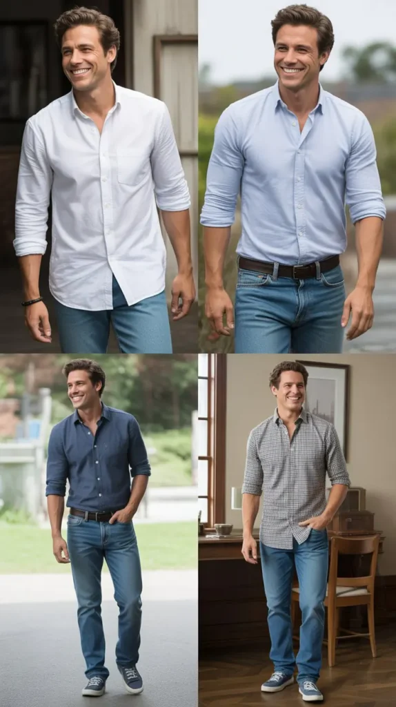 Casual Button Shirts with Jeans