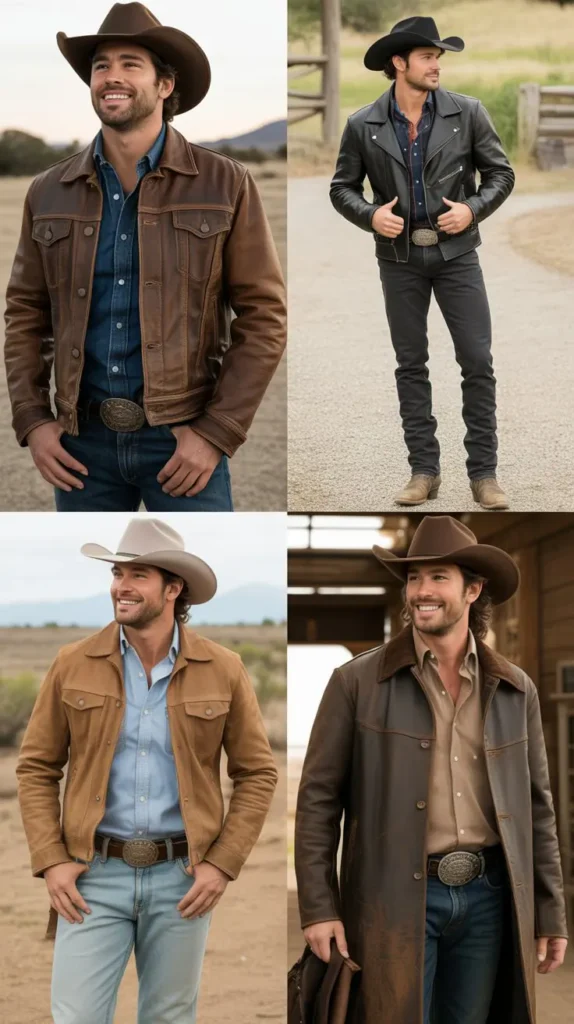  Leather Jacket Western Look