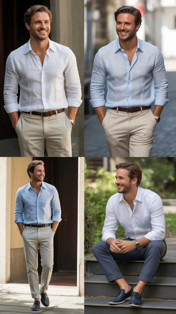 Linen Shirt with Chinos