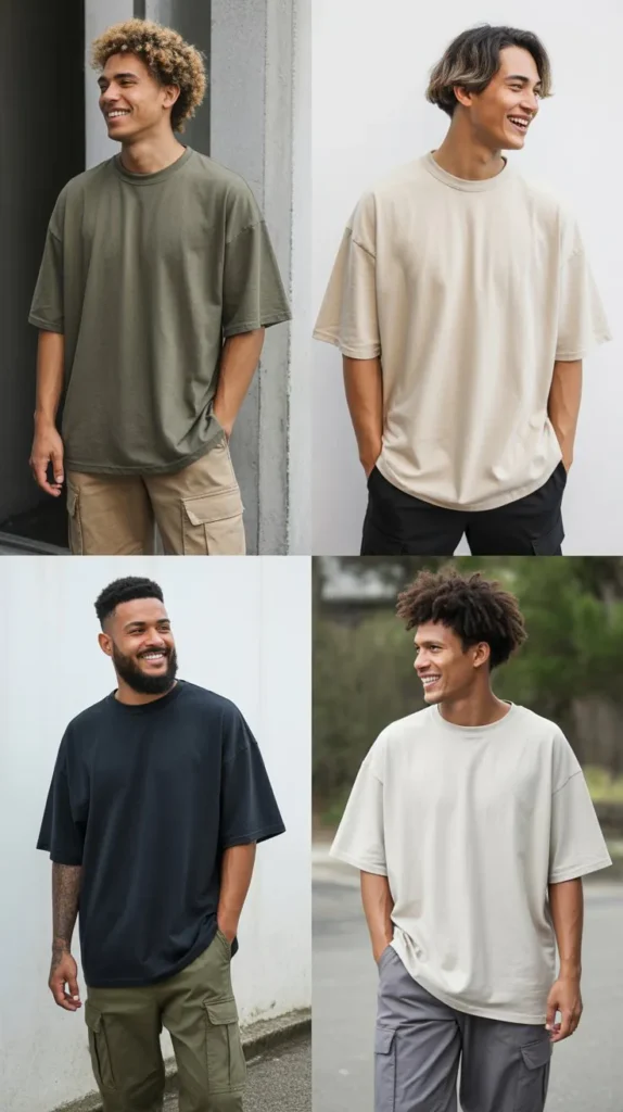 Oversized T-Shirt with Cargo Pants