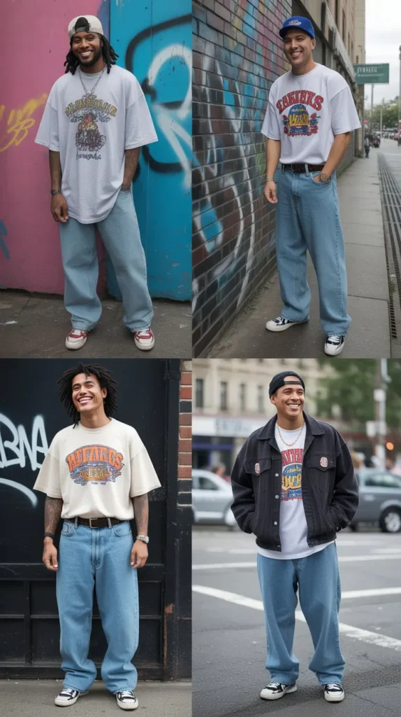 Baggy Jeans with Graphic Tees