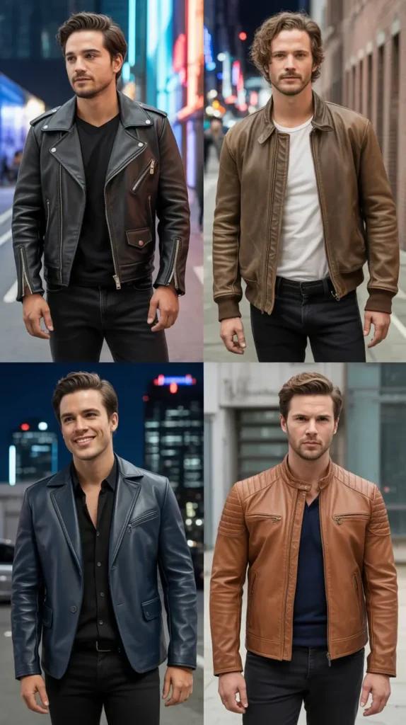 Leather Jacket with Black Jeans