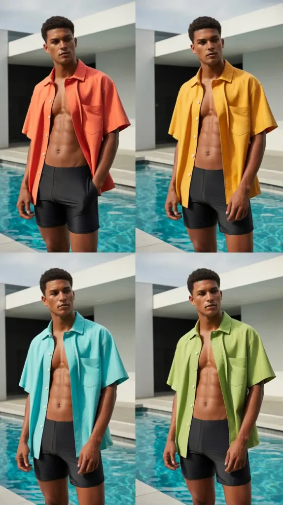 Black Swim Brief with Oversized Shirt