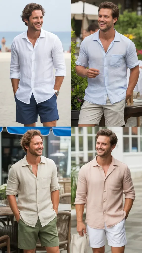 Linen Shirt with Shorts