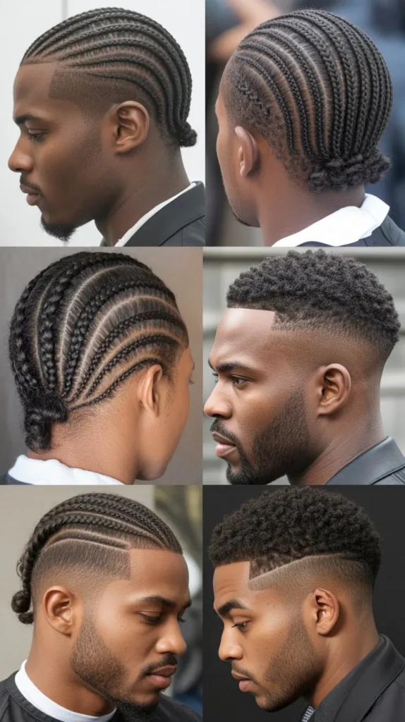Cornrow Fade with Waves