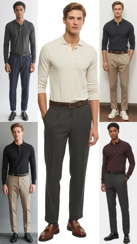 Henley with Formal Trousers
