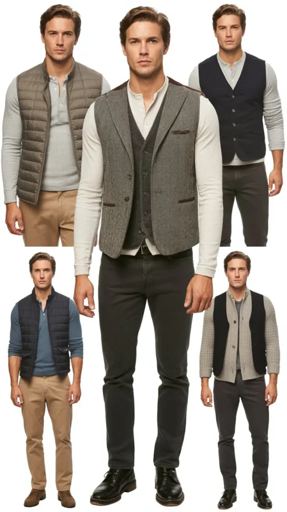  Henley with Vest Jacket