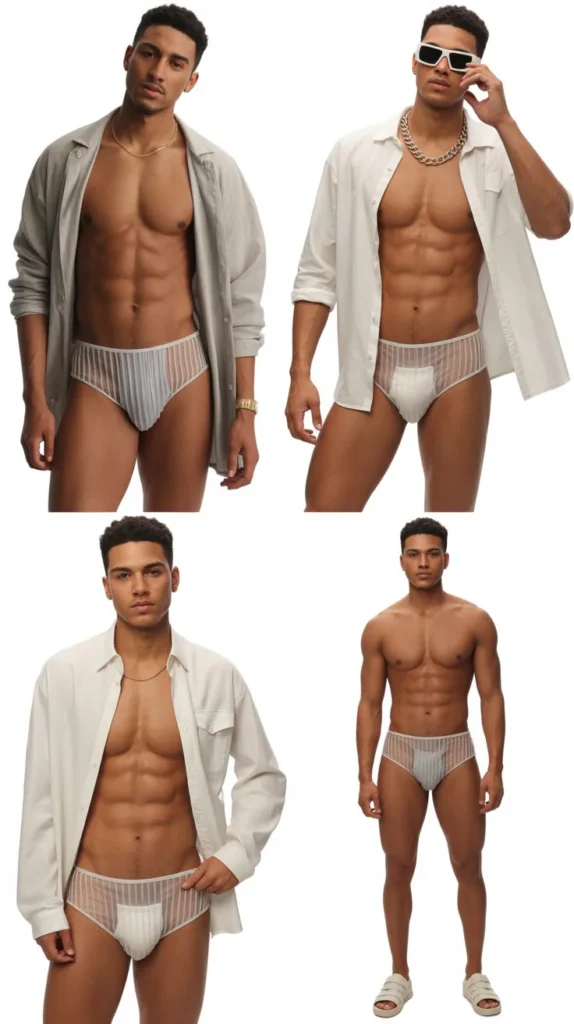 Sheer Panel Swim Briefs